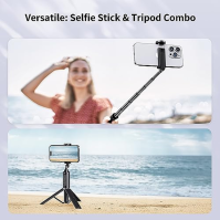 ATUMTEK Selfie Stick Tripod, výsuvná hliníková Bluetooth selfie tyč 3 v 1 s bezdrátovým dálkovým ovládáním pro iPhone 13/13 Pro/