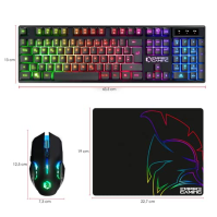 Empire Gaming - bezdrátová herní klávesnice a myš Armor RF800 QWERTZ (DE-Layout) - bezdrátová klávesnice 2.4G RGB - ergonomická 