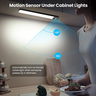 QTshine Motion Sensor Lights 80 LED, [2023 Newest] 12,6 palce pod skříňkou noční světla, 2-Pack bezdrátové USB-C dobíjecí bateri