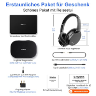 Srhythm NC35 Bezdrátová sluchátka s potlačením hluku Bluetooth 5.3, skládací sluchátka přes uši s vestavěným mikrofonem, 50+ hod