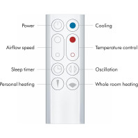 Topení a ventilátor Dyson Hot+Cool™ AM09 Jet Focus, bílá/stříbrná