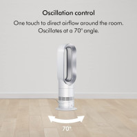 Topení a ventilátor Dyson Hot+Cool™ AM09 Jet Focus, bílá/stříbrná