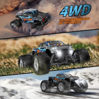 EVARY Auto na dálkové ovládání, 1:16 RC Offroad 40 km/h Monster Truck Buggy Vodotěsné 4WD Truck Car se 2 bateriemi, 2,4 GHz RC C