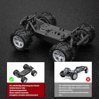 EVARY Auto na dálkové ovládání, 1:16 RC Offroad 40 km/h Monster Truck Buggy Vodotěsné 4WD Truck Car se 2 bateriemi, 2,4 GHz RC C