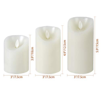 CCLIFE LED svíčky z pravého vosku Set of 3 s funkcí časovače s dálkovým ovládáním Real Wax Flameless Battery Operated