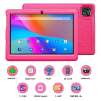 Wqplo Tablet pro děti Android 13 Dětský tablet s 6GB (2GB + 4GB) RAM, 64GB ROM, duální fotoaparát, Bluetooth, 5000mAh baterie (r