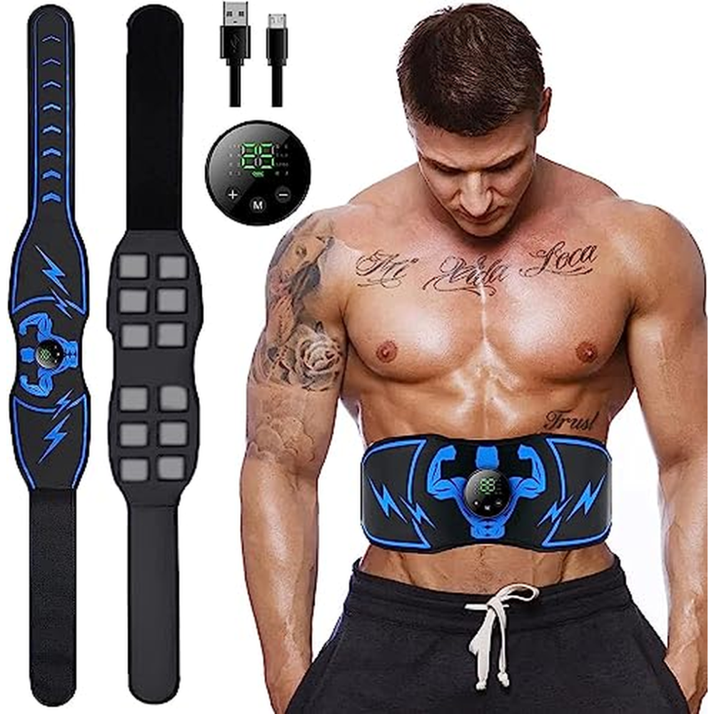 Jenylu Abs Trainer Muscle Stimulator, Abs Toning Belt, EMS Muscle Stimulator s 6 módy a 18 úrovněmi provozu Svalová stimulace US