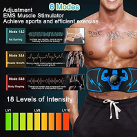 Jenylu Abs Trainer Muscle Stimulator, Abs Toning Belt, EMS Muscle Stimulator s 6 módy a 18 úrovněmi provozu Svalová stimulace US