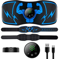 Jenylu Abs Trainer Muscle Stimulator, Abs Toning Belt, EMS Muscle Stimulator s 6 módy a 18 úrovněmi provozu Svalová stimulace US