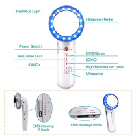 Ultrazvukový masážní přístroj 6 v 1, ultrazvukový masážní přístroj EMS na obličej a tělo, ultrazvukový masážní přístroj na zpevn