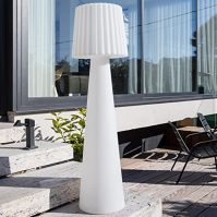 LUMISKY / LUMIJARDIN Lady bezdrátové designové stínidlo LED stojací lampy, více barev, vlna, výška 110 cm s dálkovým ovládáním