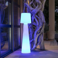 LUMISKY / LUMIJARDIN Lady bezdrátové designové stínidlo LED stojací lampy, více barev, vlna, výška 110 cm s dálkovým ovládáním