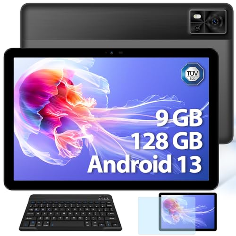 DOOGEE T10E Tablet 10", Android 13 Tablet, 9GB + 128GB/1TB, baterie 6580mAh, osmijádrový 4G LTE Dual SIM Tablet, Widevine L1, 8M