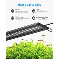 NICREW C10 24/7 LED akvarijní světlo 58-75 cm, akvarijní světlo s plným spektrem a časovačem, akvarijní lampa s nastavitelným ja