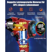 AUTDER Vzduchový kompresor, přenosné elektrické vzduchové čerpadlo 180PSI Max, 21V 2000mAh baterie, 12V napájecí zdroj do auta,