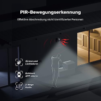 Jeeber WLAN Surveillance Camera Outdoor Battery with Solar Panel, 2K bezdrátová venkovní kamera s 30 m barevným nočním viděním, 