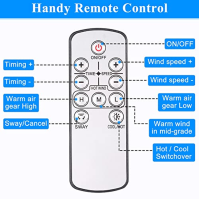 Věžový ventilátor bez rotoru 2 v 1 s chlazením, topením, 66cm sloupový ventilátor s dálkovým ovládáním 13 rychlostí 9H časovačem