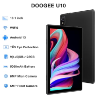 DOOGEE U10 Tablet 10" Android 13 9GB RAM + 128GB ROM/TF 1TB Quad-Core 2,0 GHz, Google GMS Tablet | Bluetooth 5.0 | WiFi-6 | 5060