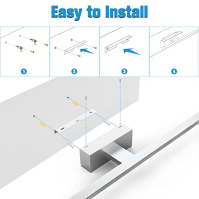 NIORSUN LED zrcadlové světlo do koupelny s vypínačem, 15W 60cm, 1400 lumenů, volné stmívání 3000K - 6000K, zrcadlové osvětlení s