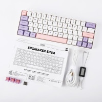 EPOMAKER EP64 60% RGB Hot Swappable 2.4GHz/Bluetooth 5.0/USB-C Wired Mechanical Gaming Keyboard s programovatelným softwarem