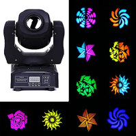 HOLDLAMP Moving Head Beam LED Moving Head DMX512 RGBW 60W Stage Light Spot Lamp 10 Patterns Light Effect for DJ, Bar, Halloween,