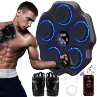 Lvelfe Music Boxing Machine, LED elektronický hudební boxovací stroj s boxerskými rukavicemi, 9 rychlostních režimů a režim počí