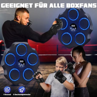 Lvelfe Music Boxing Machine, LED elektronický hudební boxovací stroj s boxerskými rukavicemi, 9 rychlostních režimů a režim počí