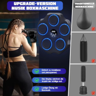 Lvelfe Music Boxing Machine, LED elektronický hudební boxovací stroj s boxerskými rukavicemi, 9 rychlostních režimů a režim počí