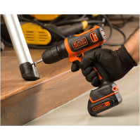 Black+Decker Li-Ion Ultrakompaktní Vrtací šroubovák (Malý akušroubovák s ergonomickou soft grip rukojetí)