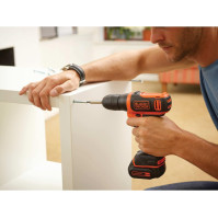 Black+Decker Li-Ion Ultrakompaktní Vrtací šroubovák (Malý akušroubovák s ergonomickou soft grip rukojetí)