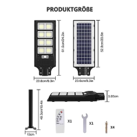 Sararoom 400W solární pouliční světlo 720LEDs solární lampy pro venkovní použití se senzorem detektoru pohybu, 6500K nástěnné sv