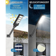 Sararoom 400W solární pouliční světlo 720LEDs solární lampy pro venkovní použití se senzorem detektoru pohybu, 6500K nástěnné sv