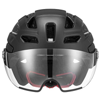 uvex Finale Visor - Bezpečná cyklistická přilba pro muže a ženy - Visor - vč. LED světla - černá matná - 52-57 cm