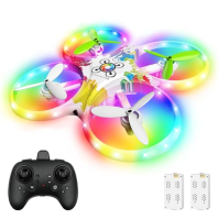 Mini dron pro děti a dospělé, RC kvadrokoptéra s LED světly, plná ochrana vrtulí, udržování výšky, bezhlavý režim, 3D přemety, o