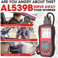 Autel AL539B OBDII CAN obd 2 Čtečka kódů Skener elektrického systému a baterie Diagnostický skener do auta (AL539b)