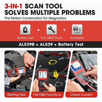 Autel AL539B OBDII CAN obd 2 Čtečka kódů Skener elektrického systému a baterie Diagnostický skener do auta (AL539b)