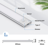 osvětlení skříně LED s detektorem pohybu 20,5 cm pod skříňkou světlo kuchyň plynulé stmívatelné pod skříňkou pásek Led pásek 100