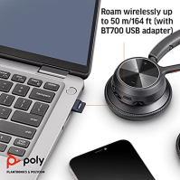 Poly - Bezdrátová náhlavní souprava Voyager 4320 UC (Plantronics) - Sluchátka s mikrofonem - Připojení k PC/Mac přes Bluetooth a