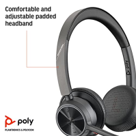 Poly - Bezdrátová náhlavní souprava Voyager 4320 UC (Plantronics) - Sluchátka s mikrofonem - Připojení k PC/Mac přes Bluetooth a