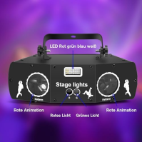 Disco Light Party Light, 3D RGB animace DMX Effect Spotlight LED Light DJ Projector Music Controlled DJ Disco Lights, For KTV Fa