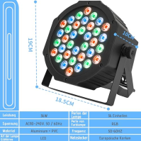 OUUTMEE LED disko světla jevištní osvětlení/staging/KTV/scénické osvětlení 36 LED světel reflektor s dálkovým ovládáním 2PCS DMX