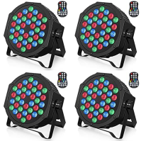 U`King 4PCS dobíjecí LED Par reflektory, RGB 36 LED pódiové světlo s dálkovým ovládáním a časováním pro svatební DJ diskotékové 