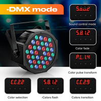 U`King 4PCS dobíjecí LED Par reflektory, RGB 36 LED pódiové světlo s dálkovým ovládáním a časováním pro svatební DJ diskotékové 