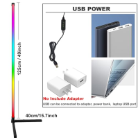 YOSION LED stojací lampa RGB rohová stojací lampa, synchronizace s hudbou, změna barvy, stmívatelný jas, napájení přes USB, do o