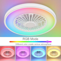 Stropní ventilátor Ateroll se světlem, DC motor 25W, LED 45W, RGB (3000 K-6500 K), 3000 LM, 6 nastavitelných rychlostí větru s d