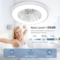 Stropní ventilátor Ateroll se světlem, DC motor 25W, LED 45W, RGB (3000 K-6500 K), 3000 LM, 6 nastavitelných rychlostí větru s d