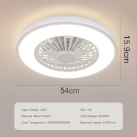 Stropní ventilátor Ateroll se světlem, DC motor 25W, LED 45W, RGB (3000 K-6500 K), 3000 LM, 6 nastavitelných rychlostí větru s d