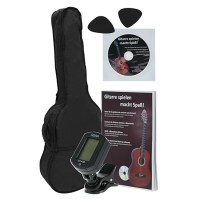 Juan Miguel Navarrez Classical Guitar 4/4 Starter Set black (brašna, ladička, trsátka, kniha s CD)