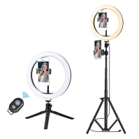 LED Ring Light Tripod 10" LED Ring Light Ring Light se stativem 1,6 m Light Ring 3 barvy 10 jasů Stmívatelné Bluetooth dálkové o