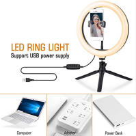 LED Ring Light Tripod 10" LED Ring Light Ring Light se stativem 1,6 m Light Ring 3 barvy 10 jasů Stmívatelné Bluetooth dálkové o